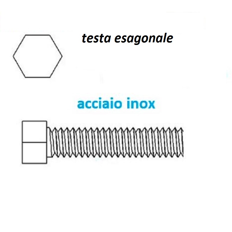 Viti A Testa Esagonale 5x30 Mm In Acciaio Inox - 10 Pezzi - Foto 4
