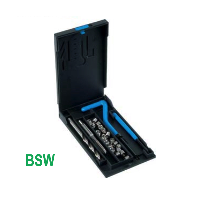 V-Coil Kit Di Riparazione Filettatura BSW 1/2 X 12 TPI – Acciaio Inox E HSS, Completo Di Maschio E Punta - 3