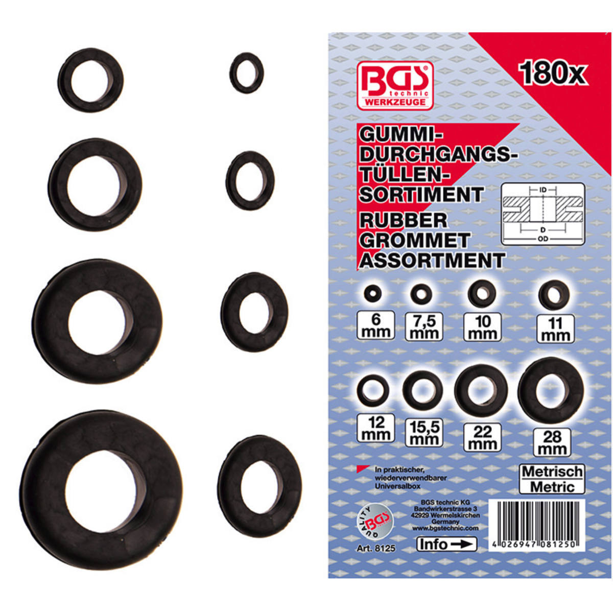Passacavi In Gomma - 5 Pezzi Nero, 10x25mm Per Protezione Cavi