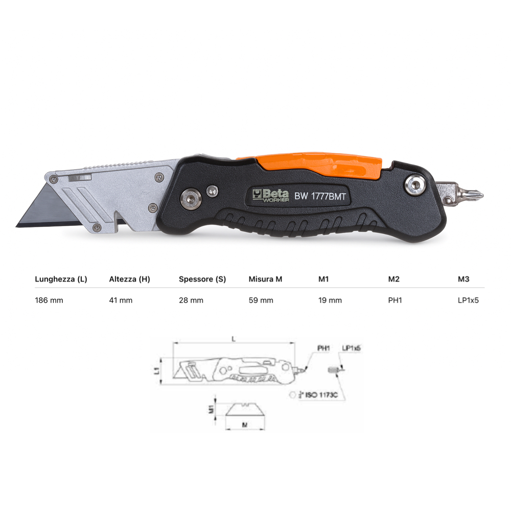 BETA BW 1777BMT - Cutter con Lama Trapezoidale con 2 Bits Ad Attacco ...