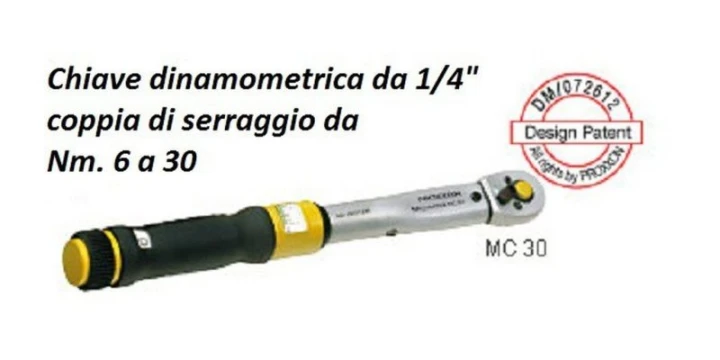 Chiave dinamometrica da 1/4″ Micro Click MC 30 da 6 a 30 Nm. - Utensileria  Revelli